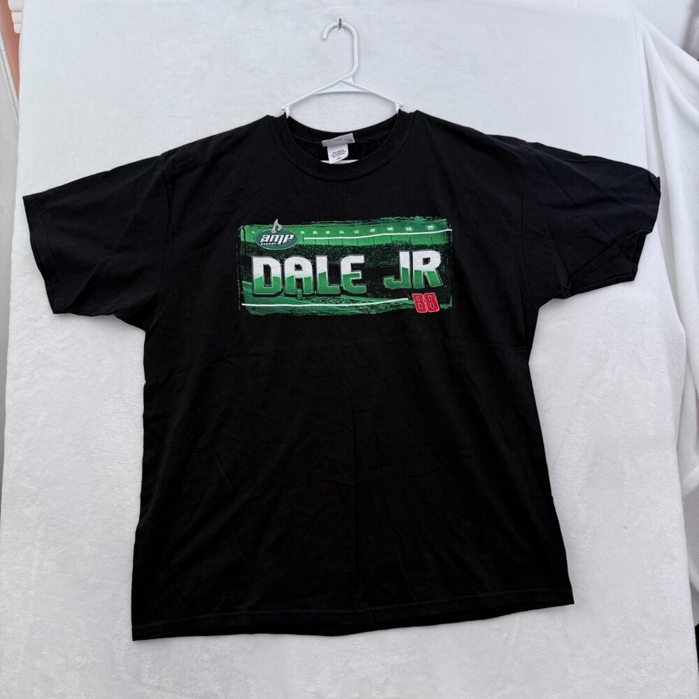 Vintage Dale JR T Shirt Men 2XL Black Nascar Sprint Cup Seires Racing AMP Energy